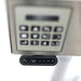 Height adjustment controls on the Swienty electric floor stand