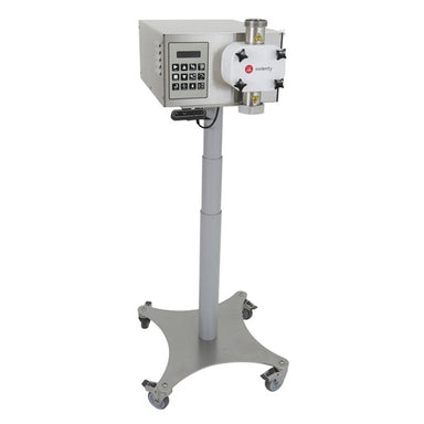 Swienty DANA api MATIC 2000+ filling machine mounted on an electric height-adjustable floor stand