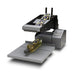 DTM AP550e flat surface label applicator with an oil bottle, front left view