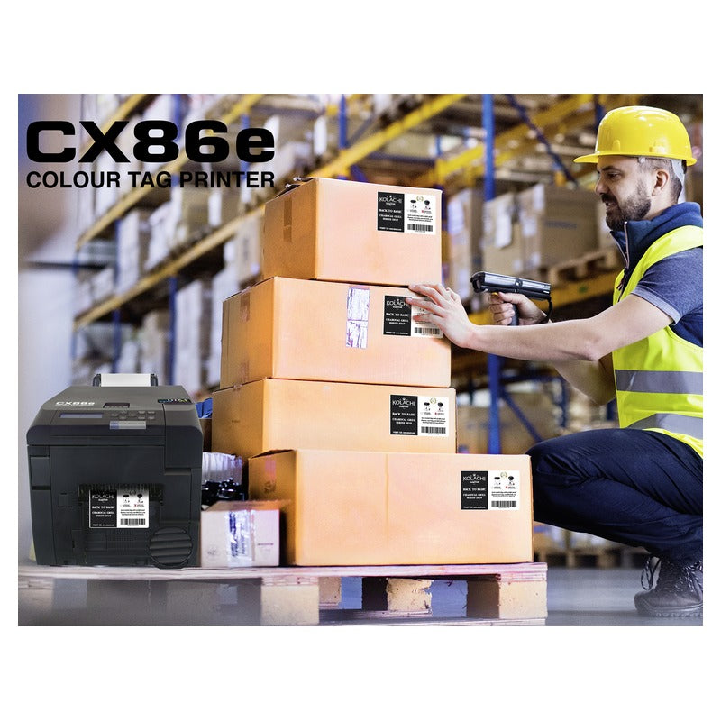 DTM cx86e colour tag printer warehouse