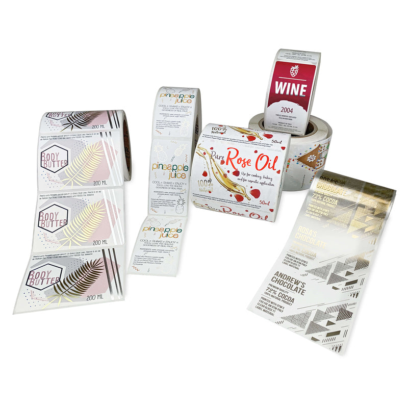 DTM fx510e foil imprinter printed label samples