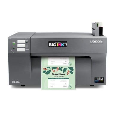 DTM lx4000e colour label printer coffee label front