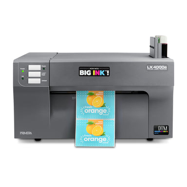 DTM lx4000e colour label printer orange juice label front