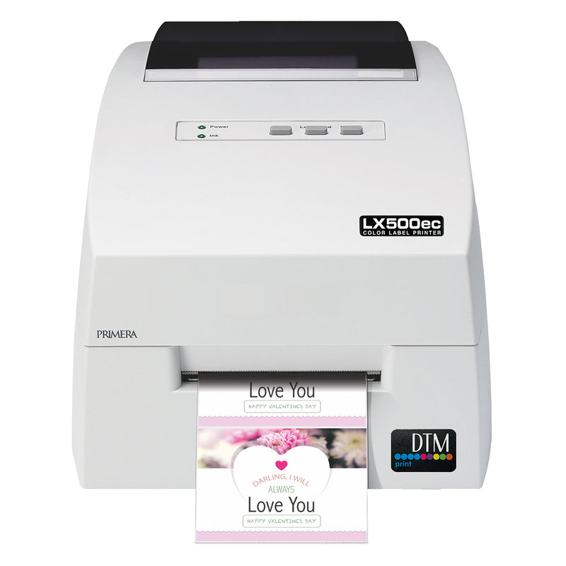 DTM lx500ec colour label printer cosmetic label front