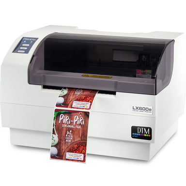 DTM lx600e colour label printer piri piri label front