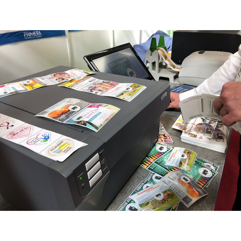 DTM lx910e colour label printer label production in use
