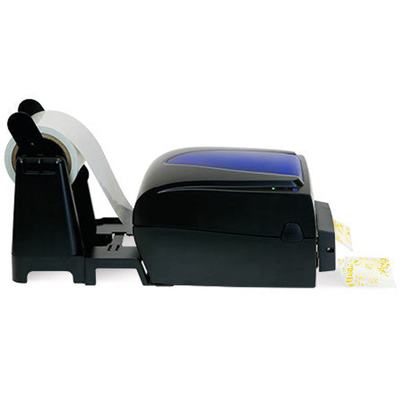 DTM UW-4 passive label unwinder beside an FX510ec foil printer