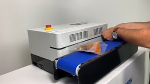 Audion D 545 AH horizontal continuous band sealer demonstration