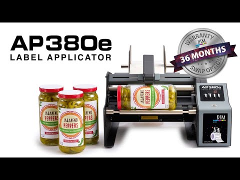 DTM AP380e label applicator with matrix rewinding demonstration